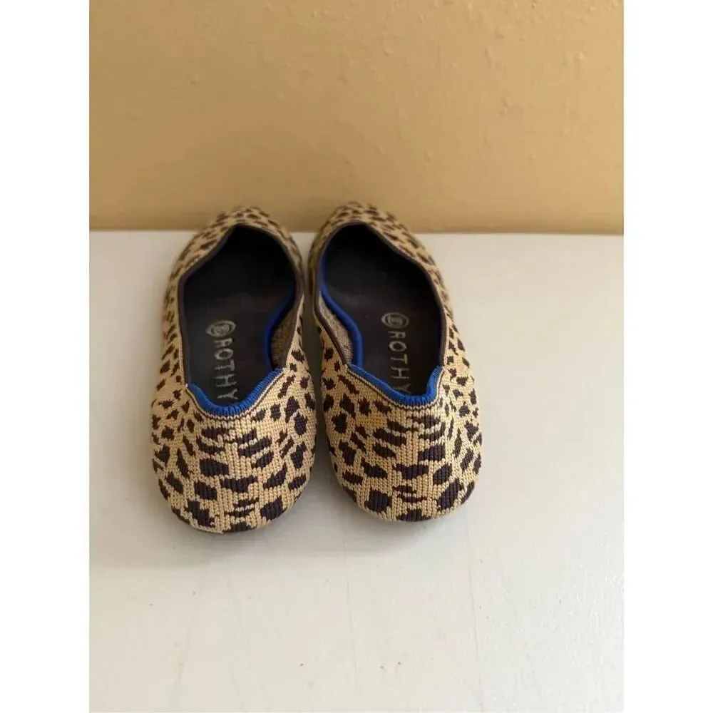 Rothy's The Flat Shoes Round Toe Animal Print Upper Womens Size 6.5